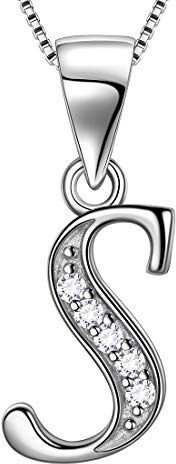 Aurora Tears 925 sterline d'argento S Lettera Collana iniziale S pendente alfabeto con cubic Zirconia gioielli incontri regali per le donne DP0045S