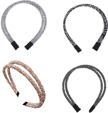 DOITOOL 12 Pz cerchietto sottile in strass elastici per per fasce per le donne arredamento d'epoca tiara affascinante cerchio per con strass copricapo donna