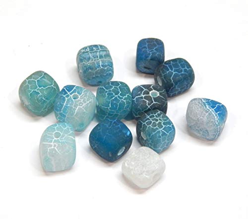 Perlin Pietra di agata opaca, perle preziose, 8 mm, 12 pezzi, cubo, pietra naturale di agata satinata, pietre semipreziose, e di gioiello, pietra preziosa, colore a scelta, pietra, Blu