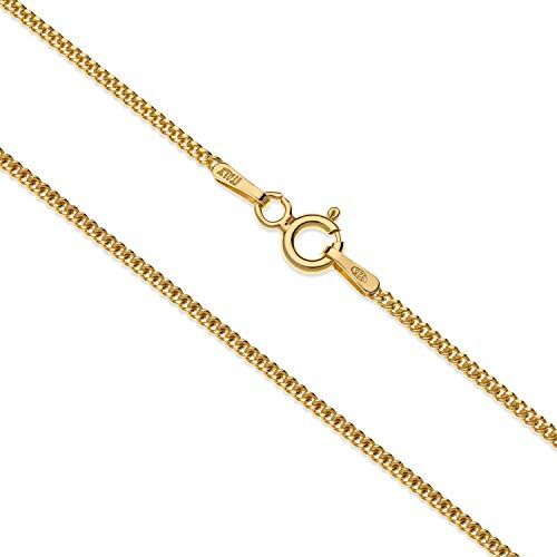 Aka Gioielli ® Collana Donna in Argento Sterling 925 Placcato Oro Giallo Catena Maglia Barbazzale 1.3 mm lunga 60 cm