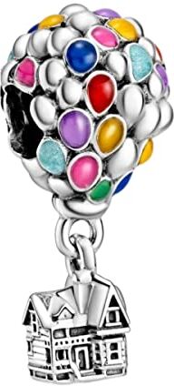 Aiwedanisnting Donna Ciondolo Disney, Up House Balloons Argento 925 Colgantes con Zirconia cubica per Charm Bracciale