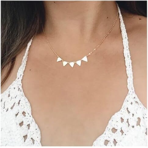 Cimenexe Bohemien Piccolo Triangolo Ciondolo Collana Choker Triangolo Nappe Collana D'oro Triangolo Collana Catena Minimalista Geometrica Catena Gioielli Per Donne E Ragazze Regali