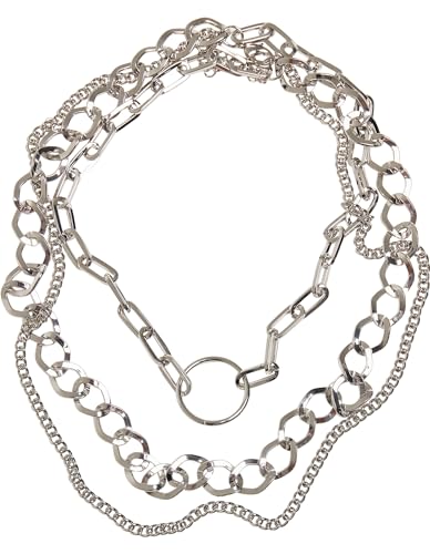 Urban Classics Collana unisex con anello a strati color argento, taglia unica