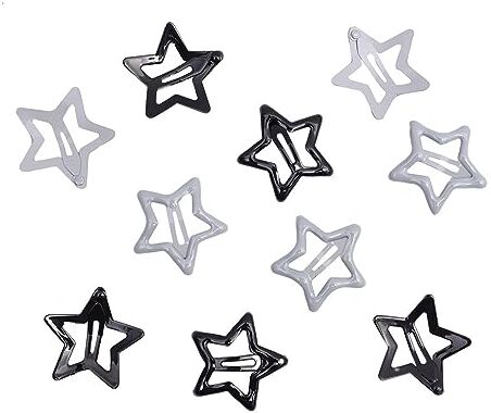 ERICAT 5 50 pezzi di clip in metallo for forcine a stella colorate clip laterali mini forcine accessori for capelli (Color : Black Grey, Size : 50pcs)