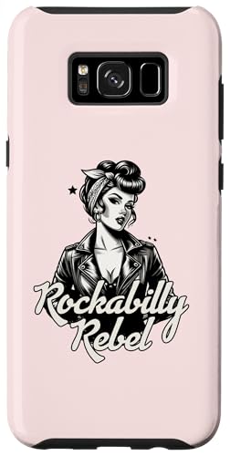 Retro Chic Pin-Up Boutique Custodia per Galaxy S8+ Giacca da motociclista vintage Rockabilly Rebel ispirata alla moda retrò