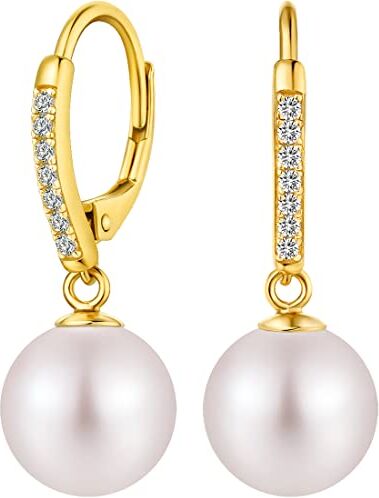 Miaofu Pearl Earrings Orecchini Perle Donna Orecchini Pendenti Perle  Orecchini Con Perle Anallergici Orecchini Perle Pendenti,Perle Goccia Orecchini,Orecchini Perle Oro Bianco,Orecchini Perle Argento