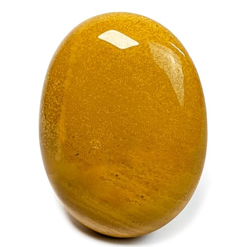 Eusice Diaspro Giallo Pietra naturale del Madagascar, Ciottolo di Protezione e Dinamismo, 100% Artigianale e Fatto a Mano, Diaspro etico di alta qualità per Litoterapia, Benessere, Meditazione, Yoga