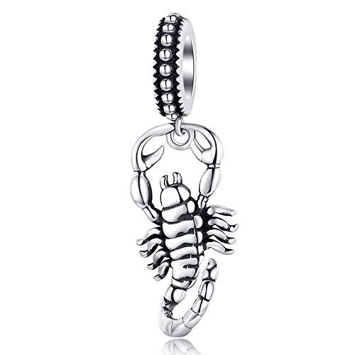 ZaliOan Charm Compatibili con Bracciali，Ciondoli in Argento Sterling 925-Scorpione