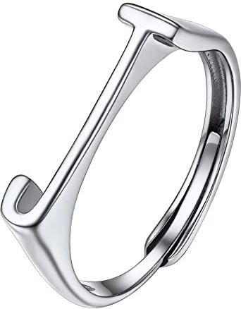 PROSILVER Anello in iziale Argento 925 Regolabile Uomo Anelli Donna in iziale J Anello Regolabile Donna Argento 925 Festa Mamma