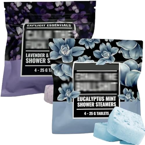 FEEGAR Swear Shower Steamers Gift Set, Aromatherapy SPA Kit, Shower Steamers Aromatherapy, Self Care& Relaxation Kit for Women and Men, Christmas Birthday Gifts for Women and Mom (purple+blue)