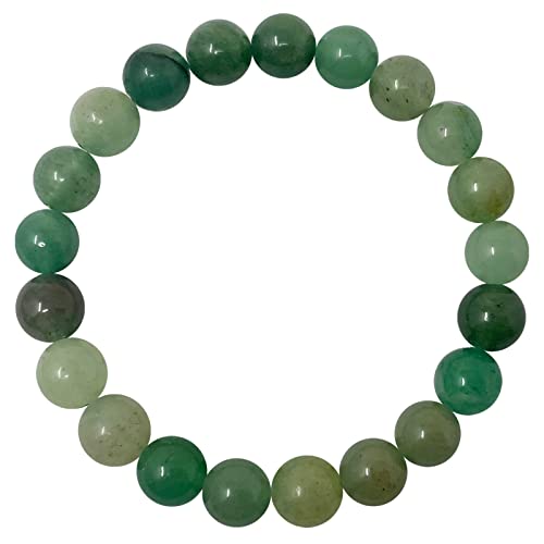 cotigo Bracciale in pietra naturale – Bracciale in filo elastico con perle di pietra naturale – varie pietre semi-preziose per donna, uomo yoga regalo (Verde avventurina 8 mm)