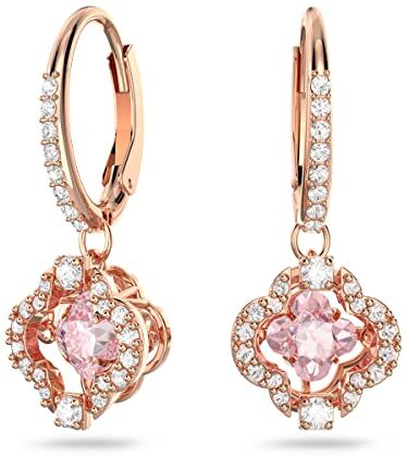 OrecchiniSwarovski Sparkling Dance, Quadrifoglio, Rosa, Placcato color oro Rosa