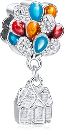 NINGAN Hot Air Balloon Casa in arrivo Charms fit Pandora Charms Bracciali, 925 Sterling Silver Bead Heart Charm per bracciali e collane, perfetto regalo di San Valentino per le donne moglie mamma cc44