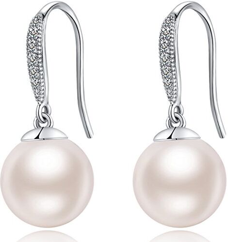 Miaofu Orecchini Perle Donna Perle Orecchini Oro Bianco Diamante Perle Orecchini  Orecchini Con Perle,Orecchini Cerchio Perle Anallergici Orecchini Perle Pendenti,Argento Perle Goccia Orecchini Donna