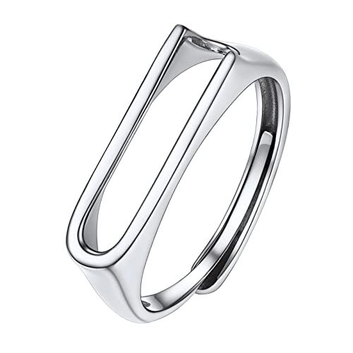 PROSILVER Anelli Donna Regolabili Argento 925 Regolabile Uomo Anello Donna in iziale U Anello D Argento Donna Festa Mamma