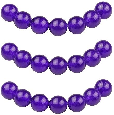 MJDCB 43pezzi 8mm Giada Viola Sciolto Perline di Pietra per Creazione Braccialetti Collane e Gioielli Pietre Dure per Bigiotteria Fai Da Te Rotonde