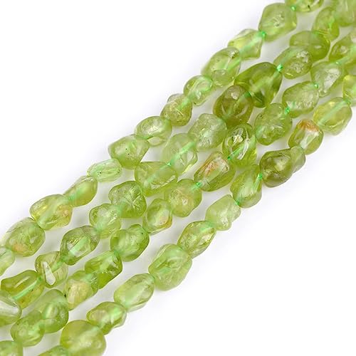 HAAMIIQII 80pcs 4-6mm Naturale Verde Peridot Perline Irregolare Freeform Tumbled Pietra di Cristallo Perline sciolte per Gioielli che fanno DIY Bracciali Collane Orecchini