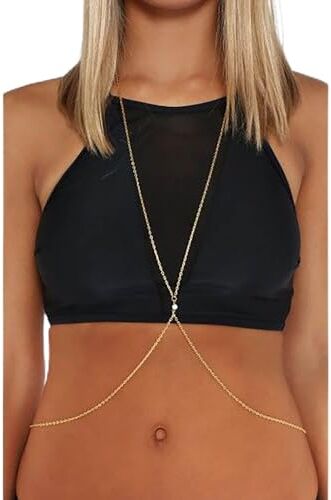 TseenYi Boho Corpo Catena Oro Petto Corpo Collana Minimalista Reggiseno Vita Catena Sexy Spiaggia Bikini Catena Reggiseno Nightclub Corpo Catena Estate Spiaggia Corpo Gioielli Per Donne E Ragazze