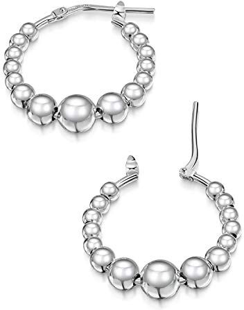 Amberta Orecchini a Cerchio per Donna in Argento Sterling 925: Cerchi con Sfere