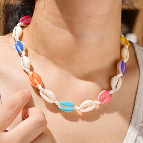 Sethain Boho Collana Colore Conchiglia Corto Catena Spiaggia Perla Collane Gioielli per donne e ragazze