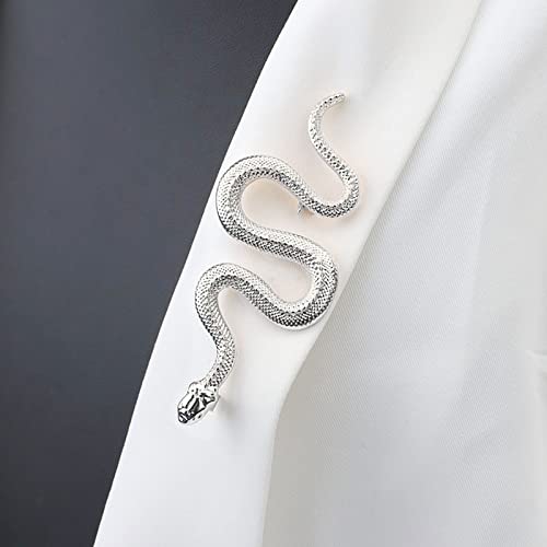 Atentuyi Serpente Pin Argento Serpente Spille Pin Metallo Animale Lapel Pin Zaino Borsa Pin Banchetto Distintivo Spille Matrimonio Spilla Clip Cappotto Accessorio Per Le Donne E Le Ragazze