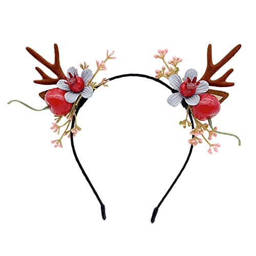 Generic 1 PZ Mori Antlers Fiore Accessori Per Capelli Di Natale Copricapo Fascia Creativo Dolce Carino Del Fumetto Fascia Pjf055