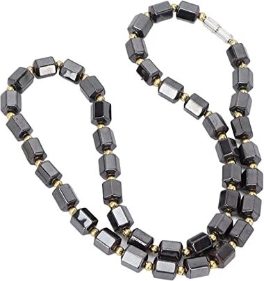 ZJchao Collana di Terapia Magnetica, Collana Magnetica Unisex, Perline di Ematite per la Guarigione di Energia Sanitaria, Regalo di Compleanno di Collana di Sollievo Dal Dolore Alla Moda Semplice