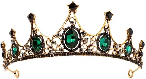 Benaton Corone di Regina di Strass verde, Corona Strass verde Tiara, Strass Corona Principessa Tiara Copricapo da Sposa, per Regalo di Compleanno, Copricapo da Sposa, Banchetti e Feste di Compleanno(verde)