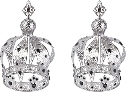 minkissy 2 Pz Tiara Piena Diadema Reale Principessa Di Cristallo Diadema Nuziale Nero Sposa Retrò Diadema Di Gemme Da Sposa Diadema Nuziale D'epoca Regina Re Mancare Strass Metallo