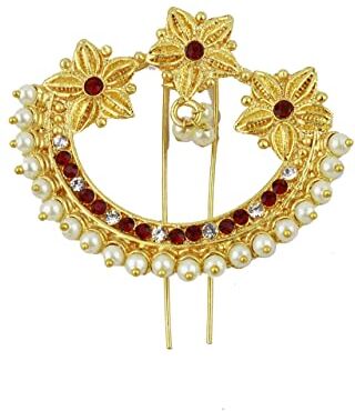 Generic Indian Collectible Spilla da donna con finitura dorata, colore: rosa, Metallo, Senza pietra