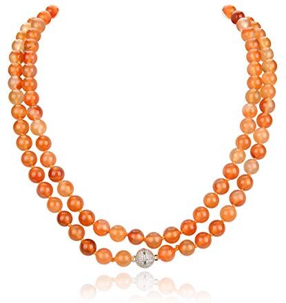 Generic 108 Mala Tibetano Collana per Donne Uomo, Mala Bracciale Buddista, Meditazione Mala, Orange Carnelian Mala.