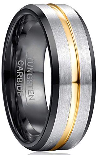 NUNCAD Anello Uomo/Donna/Unisex Tungsteno con Incisione I LOVE YOU Anello Amicizia/Anello Anniversario/Oro rosa/Blu/Nero/Argento Taglia 8mm (12.5-32)