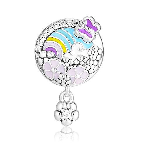 PANDOCCI 2019 colore fiore di primavera Story Bead Argento 925 fai da te adatto per gioielli Pandora originali con ciondoli bracciali