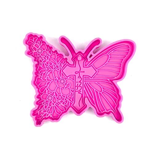 Generic Stampo in silicone a forma di farfalla con foro portachiavi ciondolo fatto a mano stampo per San Valentino regalo di compleanno gioielli
