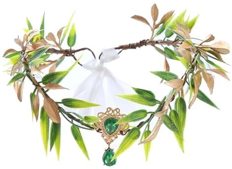 MZPOZB Copricapo Corona Da Elfo Fascia for capelli con strass a forma di foglia di fata, copricapo fatto a mano da principessa elfo, corona di fiori da sposa nella foresta Elfo Fascia (Color : As photo show