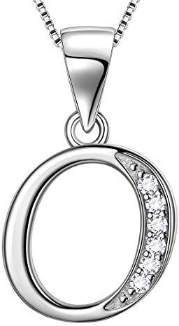 Aurora Tears 925 sterline d'argento O Lettera Collana iniziale O pendente alfabeto con cubic Zirconia gioielli incontri regali per le donne DP0045O