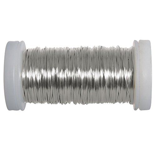 Rayher filo in rame argentato, diametro 0,5 mm, bobina da 50 m, per lavori creativi gioielleria bricolage