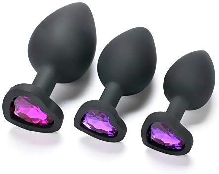 QiKKago 𝑺𝒆̣𝒙 𝑻σ𝒚𝒔 Set Di 3 Affascinanti Diamanti Viola A Forma Di Cuore Che Emanano Mistero E Fascino Romantico! Un Regalo Originale Per Uomini E Donne