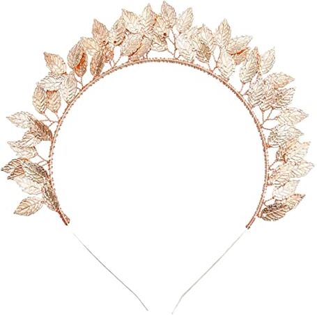 ARTSIM Corona in foglia d'oro Fascia in foglia d'oro Fascia for capelli in foglia d'oro in metallo Fascia for capelli in foglia d'oro Fascia for capelli Tiara da sposa (Color : Golden, Size : M)