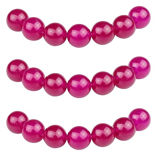 MJDCB 35 pezzi 10mm Giada Rosa Rosso Sciolto Perline di Pietra per Creazione Braccialetti Collane e Gioielli Pietre Dure per Bigiotteria Fai Da Te Rotonde