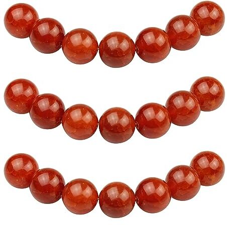 MJDCB 45pezzi 8mm Agata Rossa Incrinata Sciolto Perline di Pietra Naturale per Creazione Braccialetti Collane e Gioielli Pietre Dure per Bigiotteria Fai Da Te Rotonde