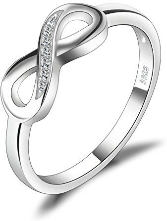 JewelryPalace Anelli Donna Argento 925, Fedine Fidanzamento Coppia, Anello Infinito Nodo, Eterno Amore Diamante Simulato Anniversario Matrimonio Promessa Sposa Band Anelli Argento, Gioielli Donna 16