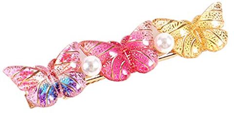 Generic Donne Gioielli Perla Duckbill Clip di Capelli 3D Glitter Colorato Farfalla Barrette per Ragazze Donne Make Up Hair Styling