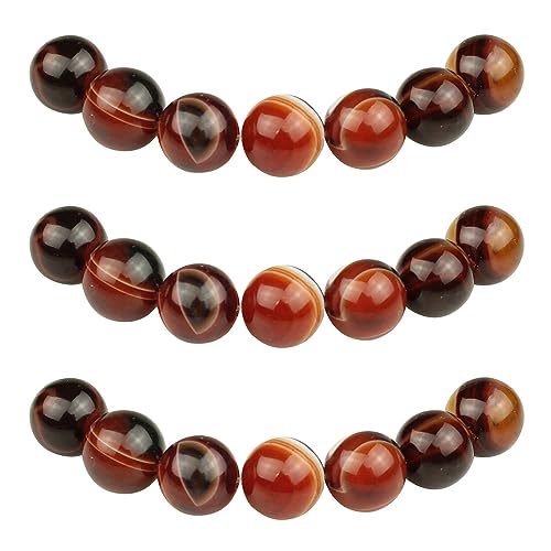 MJDCB 60 pezzi 6mm Agata Striata Rosso Brunastra Sciolto Perline in Pietra Semipreziose Naturale per Creazione Braccialetti Collane e Gioielli Pietre Dure per Bigiotteria Fai Da Te Rotonde