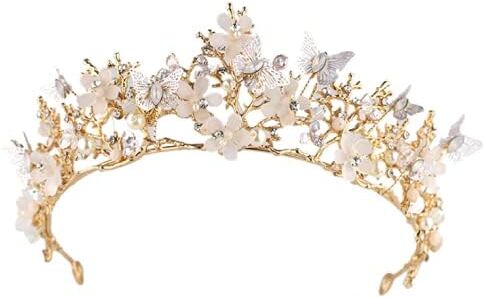 LEEMASING Diadema da sposa con cristalli e perle, accessorio per capelli da sposa, per matrimoni e feste di compleanno