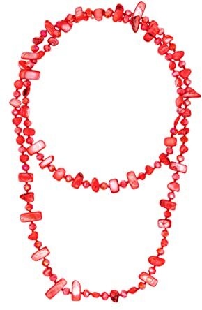 Colours & Beauty Collana Donna Lunga Madreperla   Collana Conchiglie Rosse e Vetro   Collane Colorate Estive   Collana Estiva Donna   Collana Colorata Donna   Collana Conchiglia