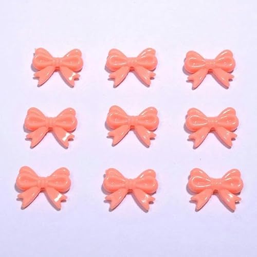 ENEMO Distanziatore Bowknot di colore beige 19MM Fiocco carino Perline in ABS per reparti di creazione di orecchini Ciondoli in ABS Accessorio per creazione di gioielli-Peach-15mm