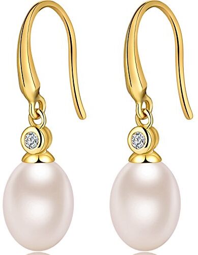 Miaofu Orecchini Perle Donna Perle Orecchini Oro Bianco Diamante Perle Orecchini  Orecchini Con Perle,Orecchini Cerchio Perle Anallergici Orecchini Perle Pendenti,Argento Perle Goccia Orecchini Donna