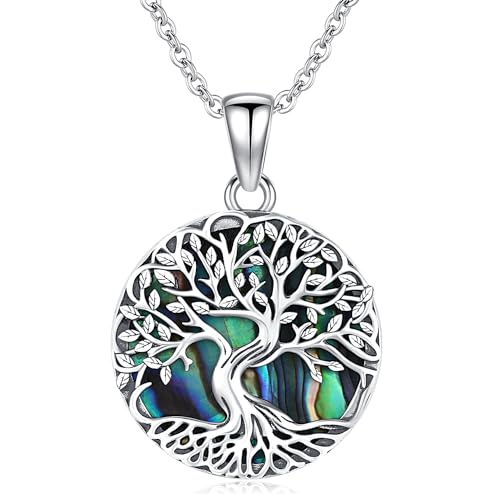 Odinstone Collana con albero della vita in argento Sterling 925, con ciondolo a forma di albero della vita, gioiello personalizzato in argento per donne, regalo per donna mamma (10)