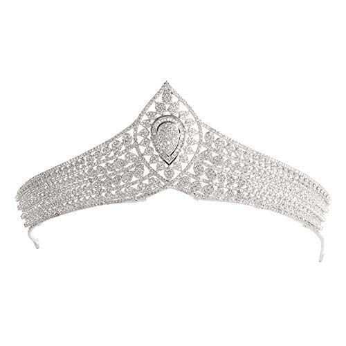 SEPBRIDALS Cristallo di zirconia cubica da sposa reale tiara Crown donne accessori per capelli gioielli